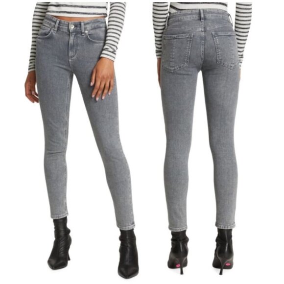 Rag & Bone Cate‎ Mid Rise Ankle Skinny Jeans Colby Gray Size 26 Revolve $255 - Picture 1 of 16